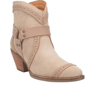 DINGO Gummy Bear Leather Sand suede Booties Style DI747BN189, size 9.5 US